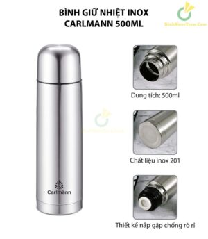 Bình Giữ Nhiệt 500ml Carlmann Inox - BES523 3