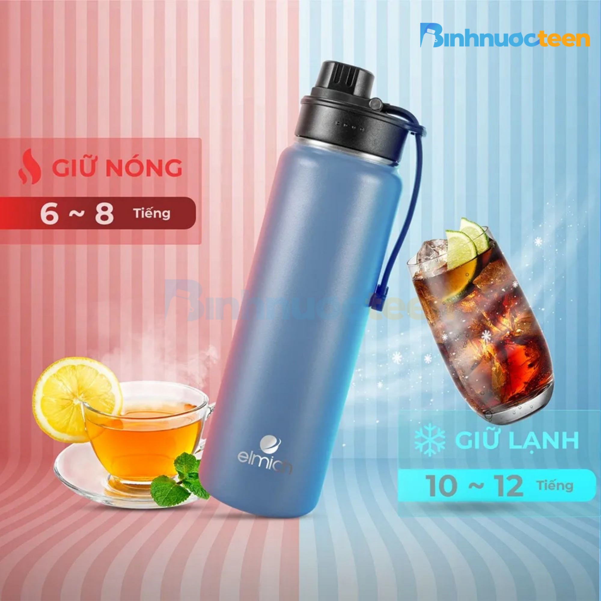 Bình giữ nhiệt Elmich 700ml EL-8292 - Binhnuocteen.com