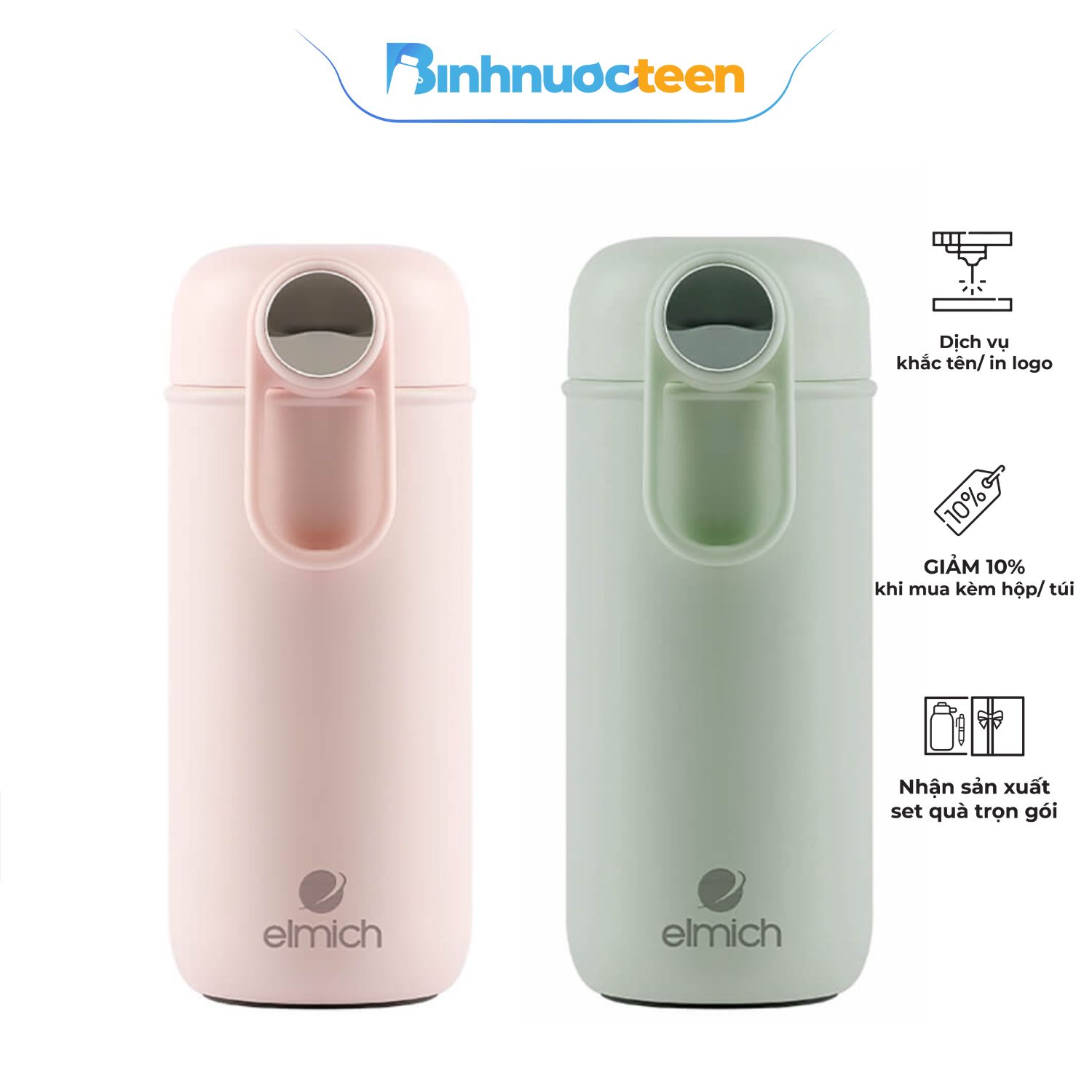 Bình Giữ Nhiệt Elmich 400ml Inox 316 EL8018 - Binhnuocteen.com