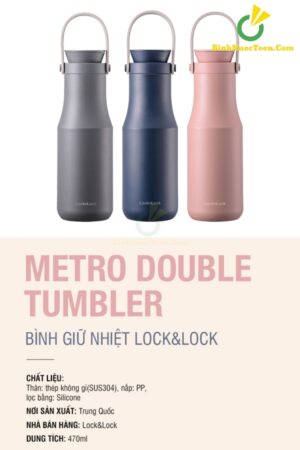 Bình Giữ Nhiệt LocknLock 470ml Có Quai Xách LHC4202 Metro Double 5