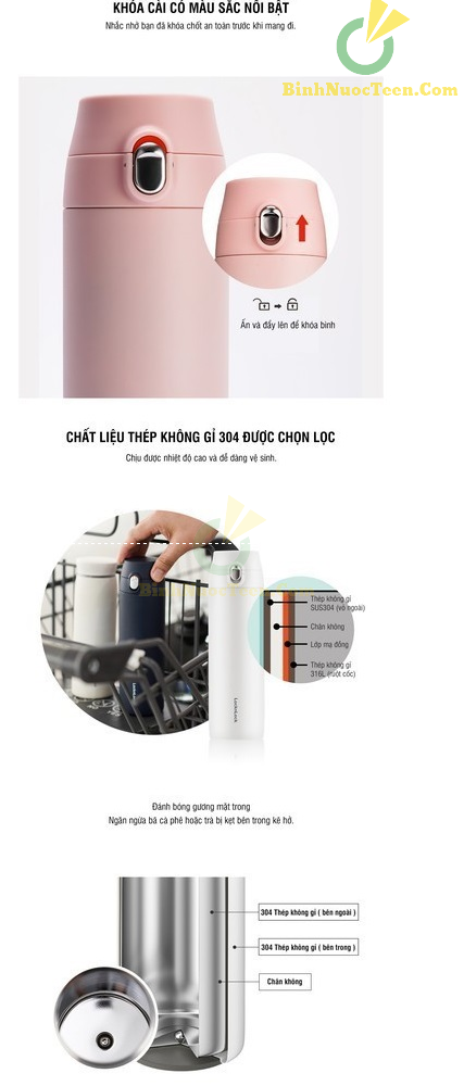 Bình giữ nhiệt Lock&Lock Feather Light One Touch 500ml LHC3257 14