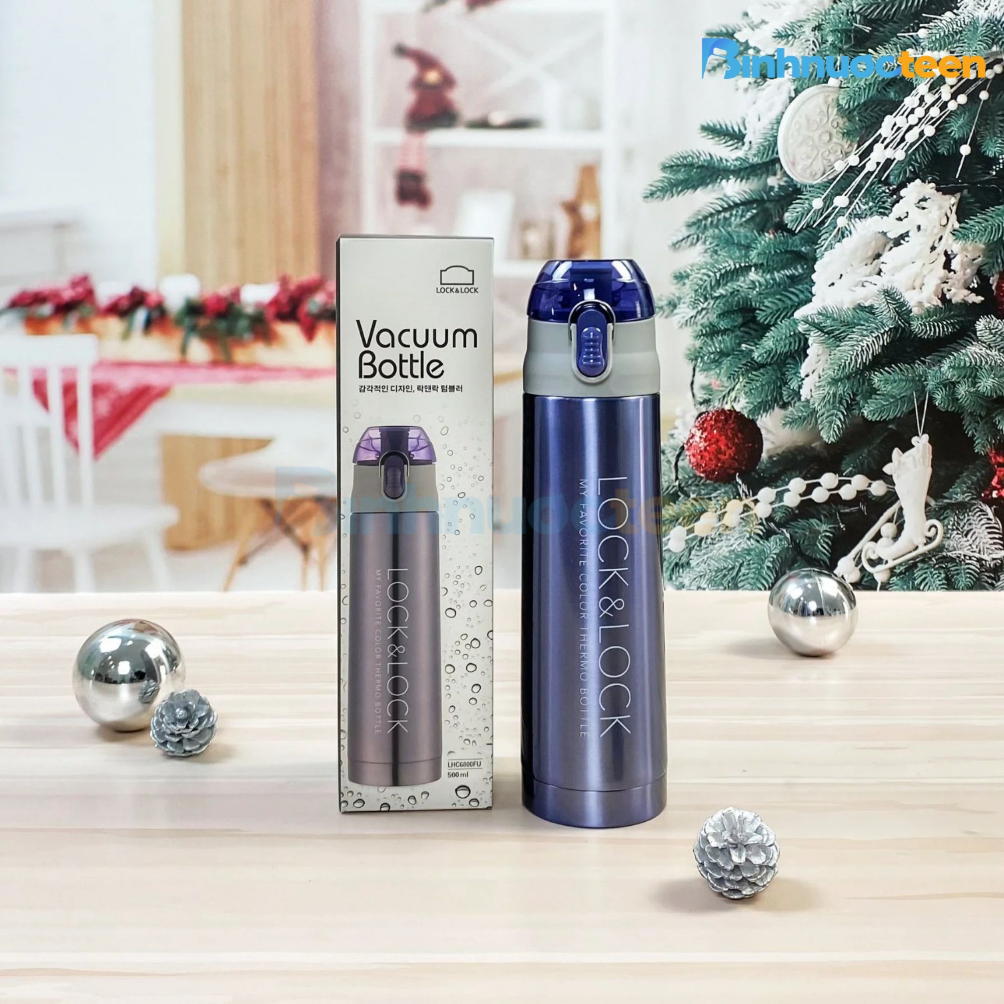 Bình Giữ Nhiệt LocknLock 500ml Vacuum Bottle LHC6800FU - Binhnuocteen.com