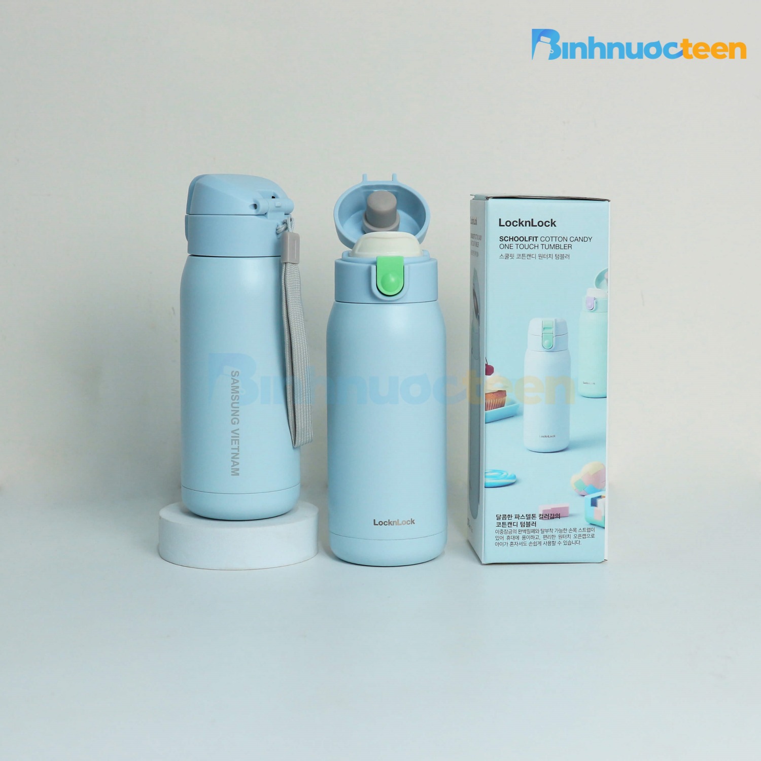 Bình Giữ Nhiệt LocknLock Có Dây Treo 370ml LHC3233 Chubby Tumbler - Binhnuocteen.com