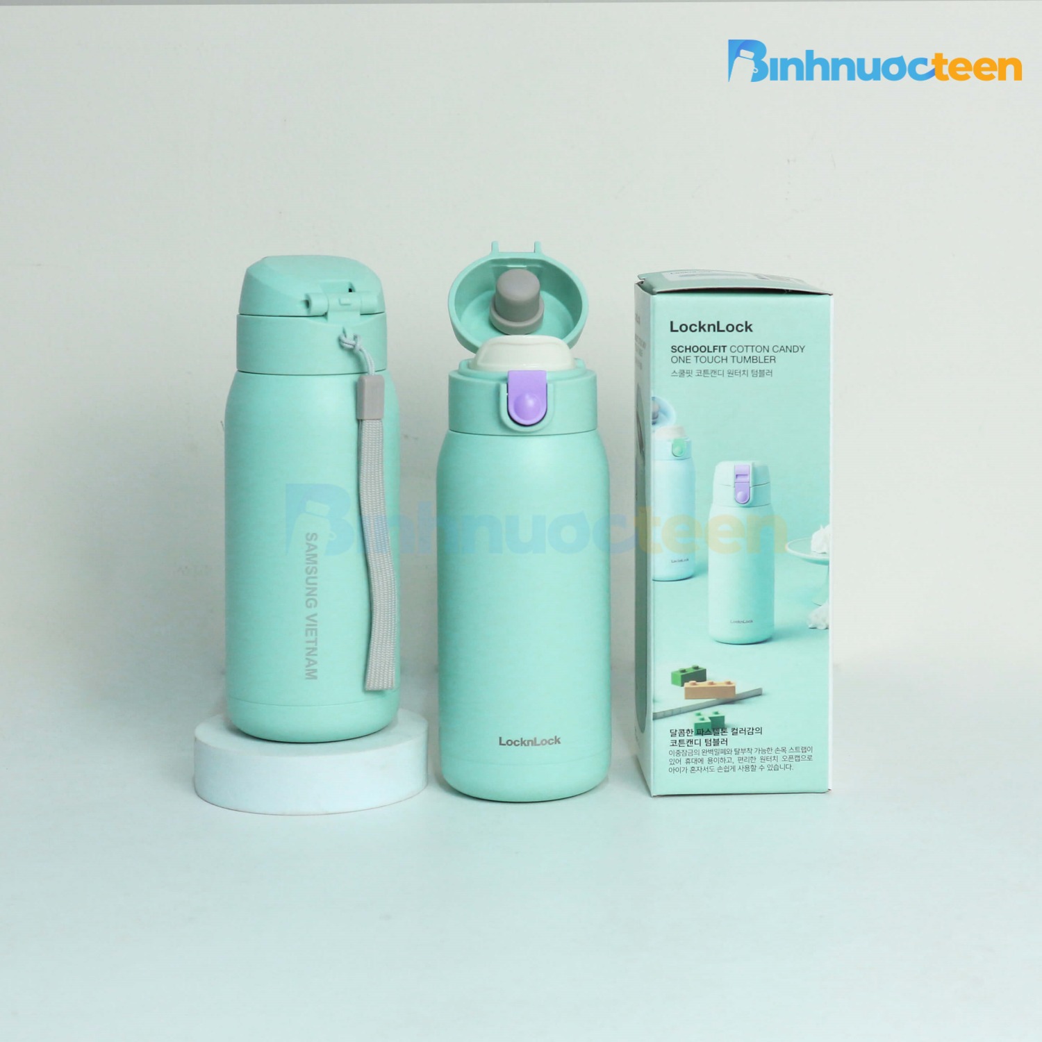 Bình Giữ Nhiệt LocknLock Có Dây Treo 370ml LHC3233 Chubby Tumbler - Binhnuocteen.com