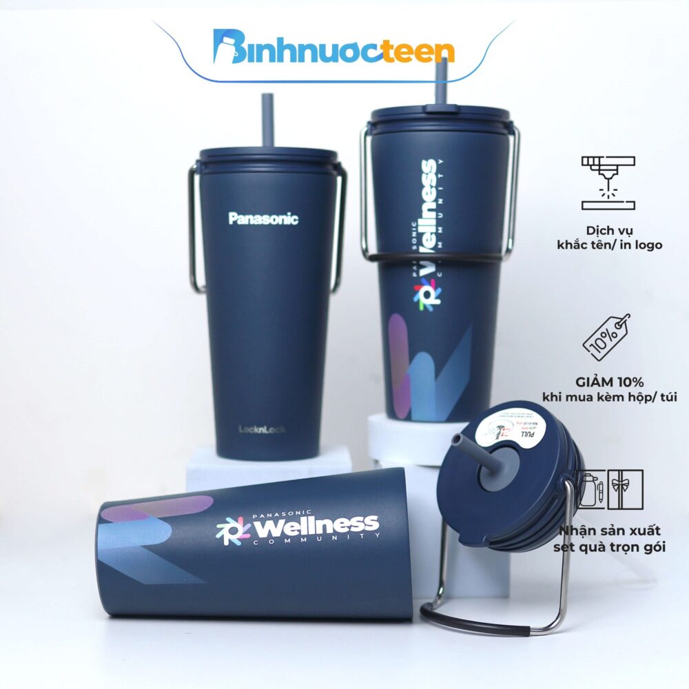 Bình Giữ Nhiệt LocknLock 540ml Bucket Tumbler With Straw LHC4268 Có Ống Hút