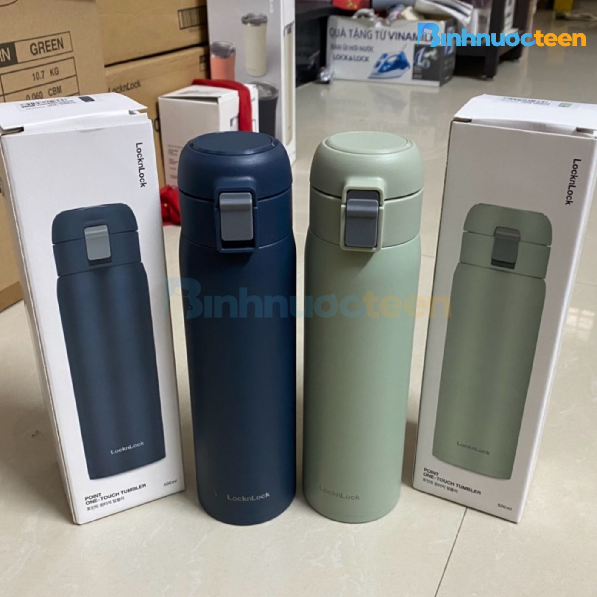 Bình Giữ Nhiệt LocknLock 500ml Point One Touch LHC3255 - Binhnuocteen.com