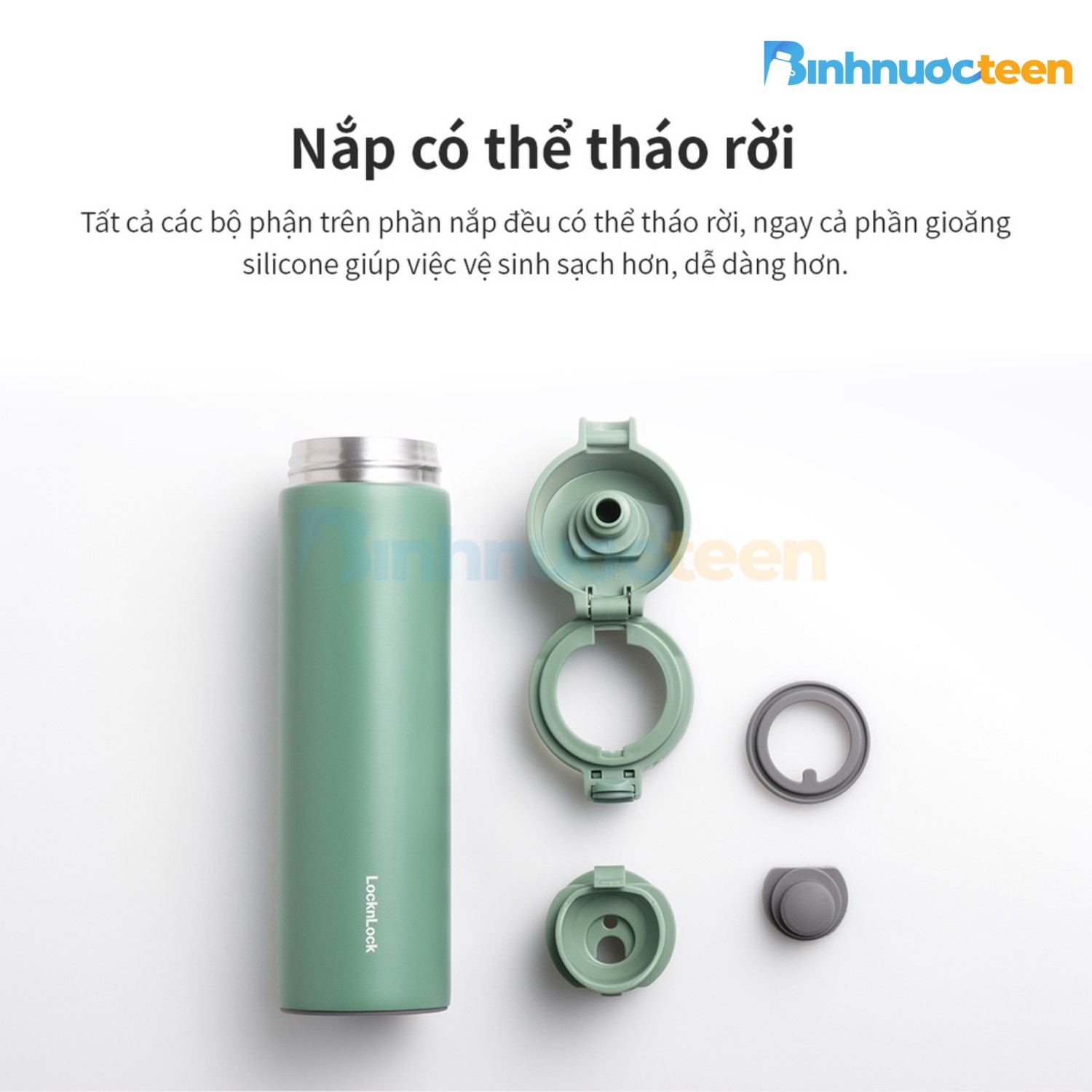 Bình Giữ Nhiệt LocknLock 400ml Slim Fit Onetouch LHC3270 - Binhnuocteen.com