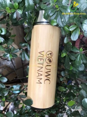 Bình Giữ Nhiệt Vỏ Tre Khắc Tên, Logo