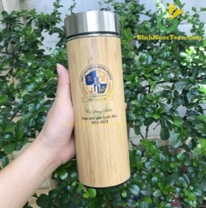 Bình Giữ Nhiệt Vỏ Tre Khắc Tên, Logo