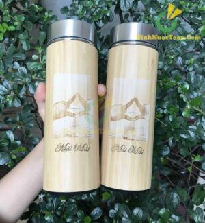 Bình Giữ Nhiệt Vỏ Tre Khắc Tên, Logo