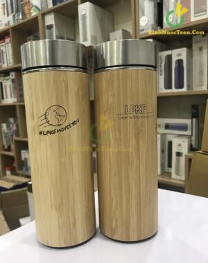 Bình Giữ Nhiệt Vỏ Tre Khắc Tên, Khắc Logo