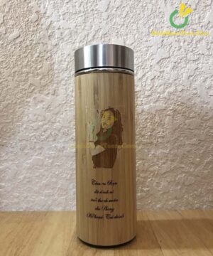 Bình Giữ Nhiệt Vỏ Tre Khắc Tên, Logo
