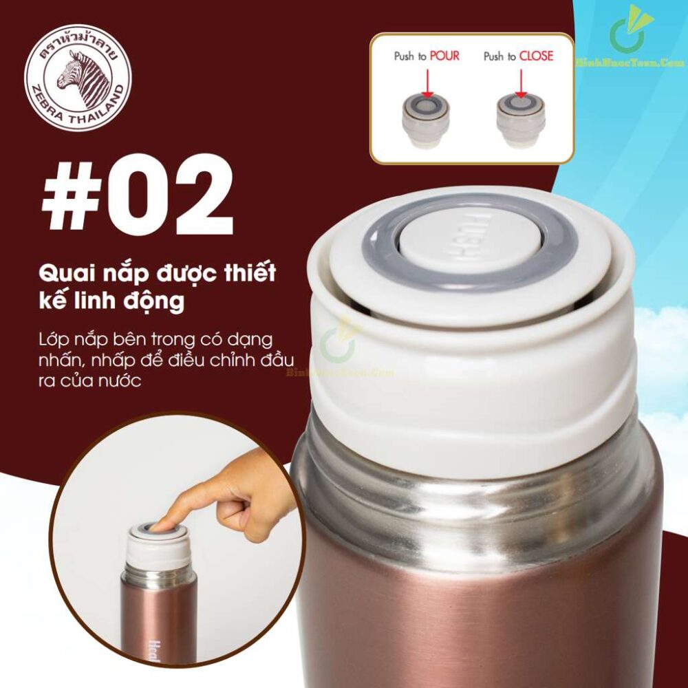 Bình Giữ Nhiệt Zebra Healthy Lifestyle 450ml - 112669 19