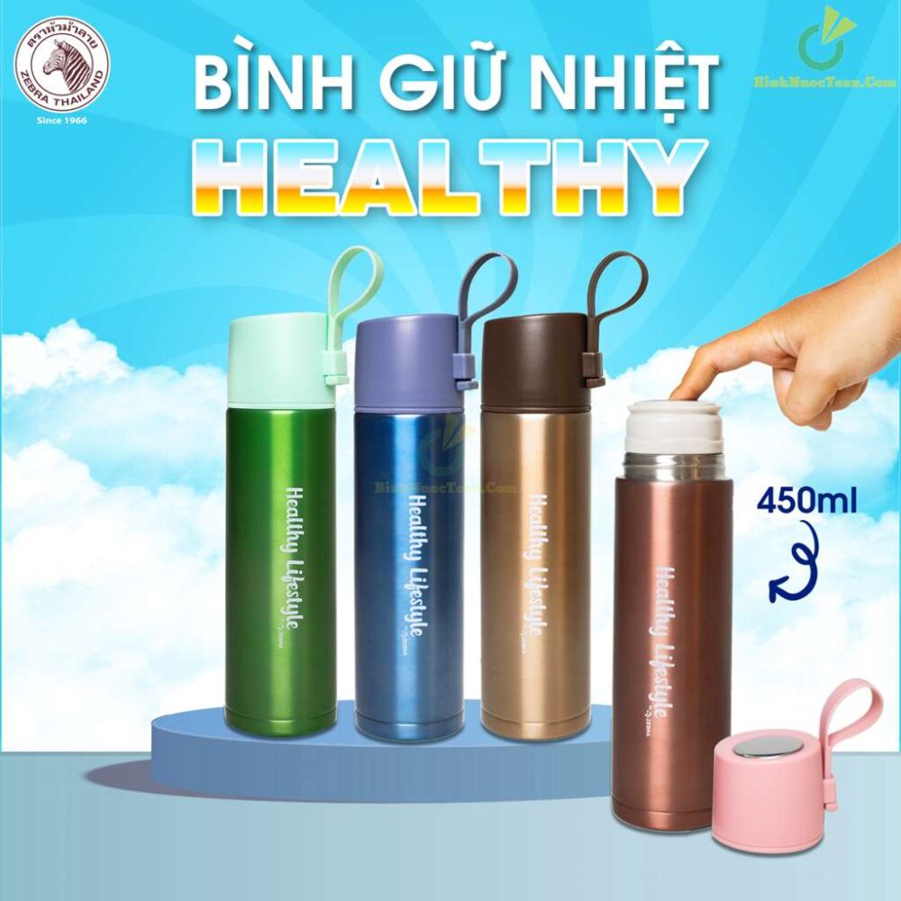 Bình Giữ Nhiệt Zebra Healthy Lifestyle 450ml - 112669 16
