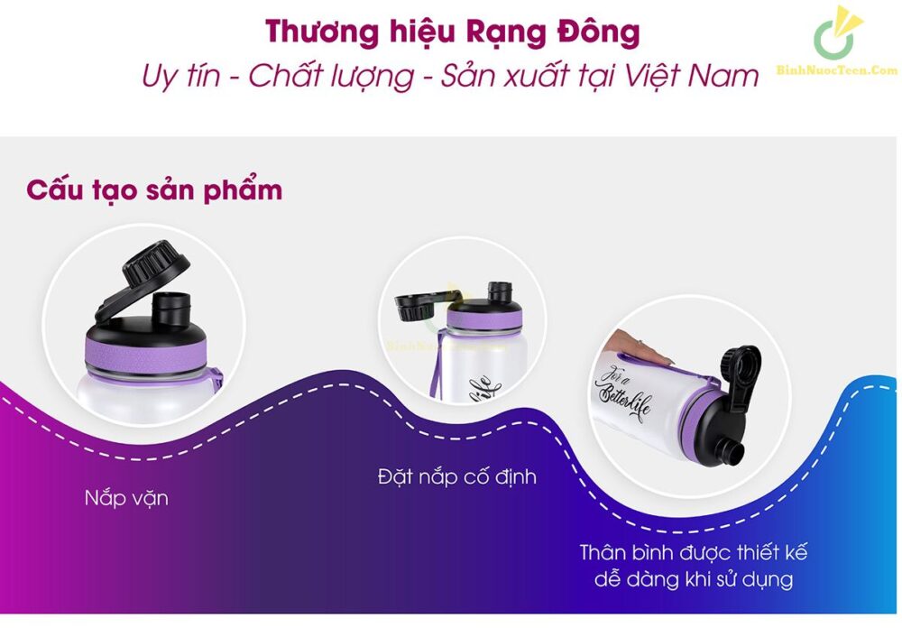 Bình Nước Nhựa Rạng Đông In Logo RD-12PX 1L/1,2L 1