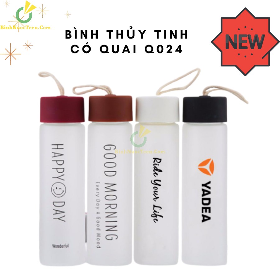 Bình Nước Thuỷ Tinh Có Quai Nắp Borosilicat Cao Cấp 450ml Q024 2