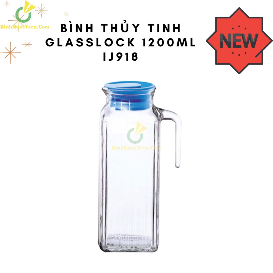 Bình Thủy Tinh Glasslock 1200ml IJ918 Có Quai Cầm 1