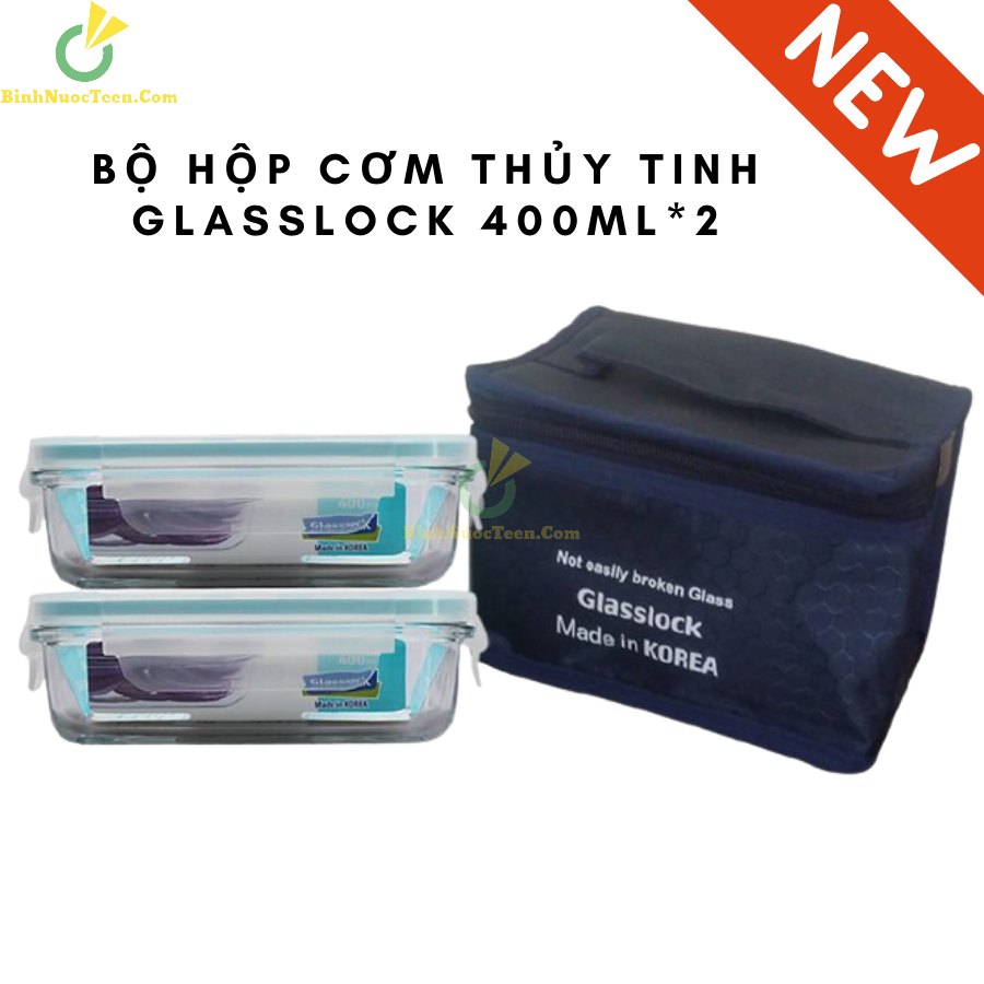 Bộ Hộp Cơm Thủy Tinh Glasslock 400ml*2 - HDC-06 Kèm Túi Giữ Nhiệt 4