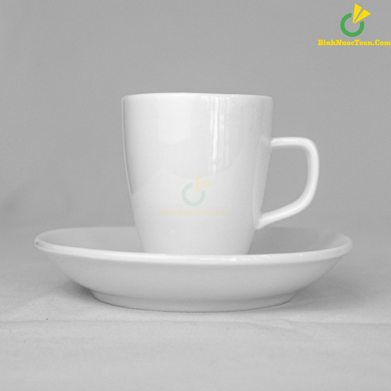 Bộ Ly Sứ Trắng Espresso 1 LS119 In Logo Theo Yêu Cầu