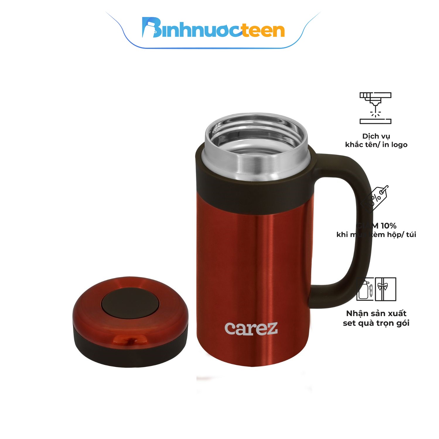 Cốc Giữ Nhiệt CAREZ 450ml Inox 304 IMC626SR450N