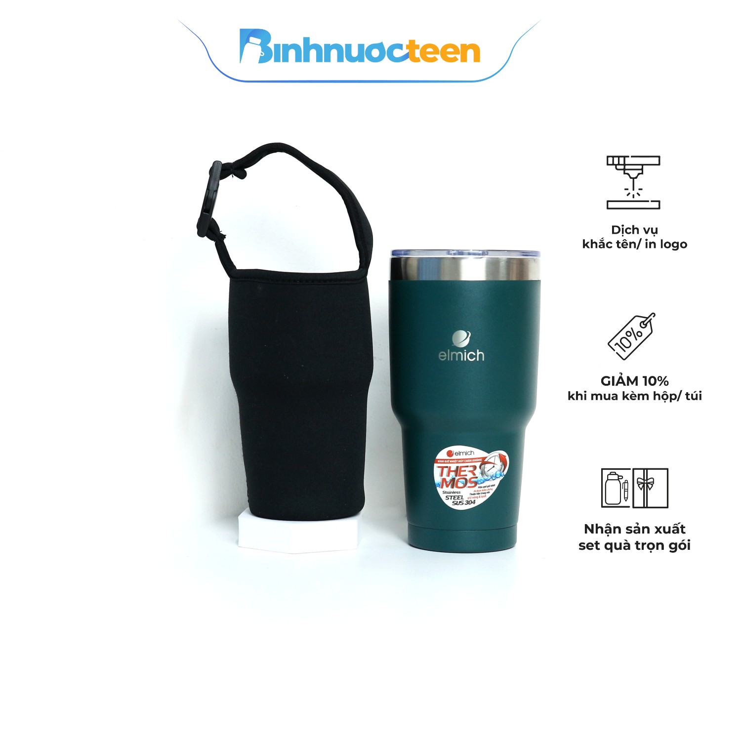 Cốc Giữ Nhiệt Elmich Inox 304 890ml EL3677
