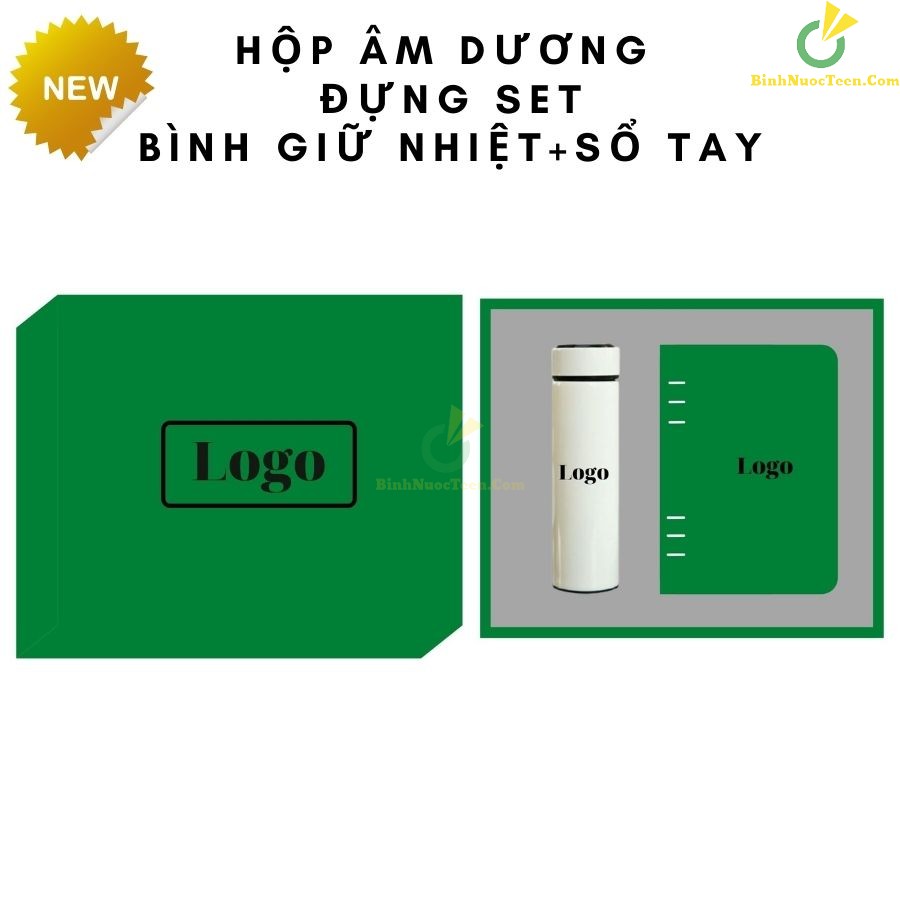 Hộp Âm Dương Đựng Set Bình Giữ Nhiệt Và Sổ Tay In Logo HAD08 12