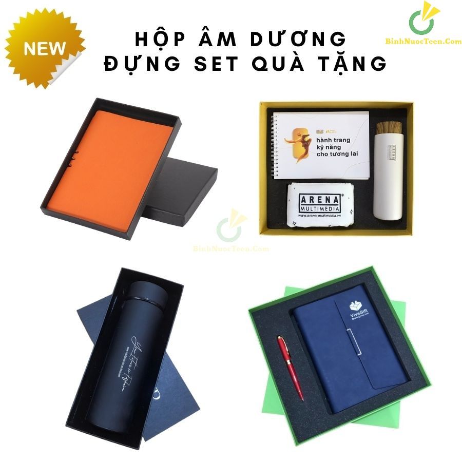 Hộp Âm Dương Đựng Set Quà Tặng In Logo HAD09
