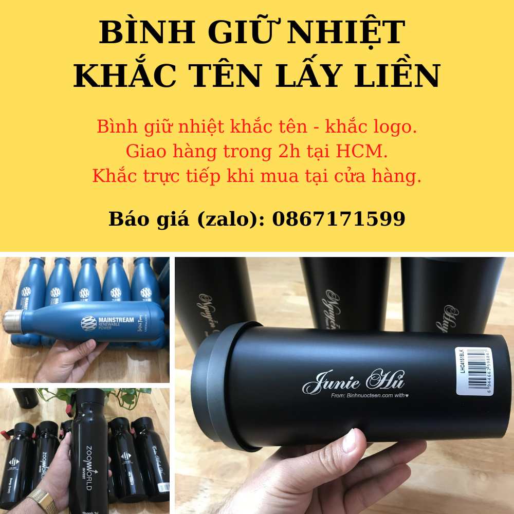 bình giữ nhiệt khắc tên lấy liền