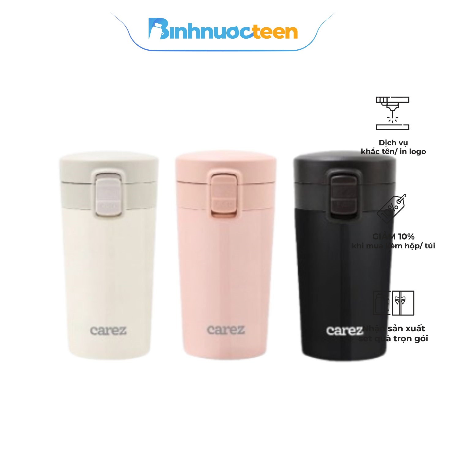 Ly Giữ Nhiệt CAREZ 300ml Inox304 ITC348SP300N