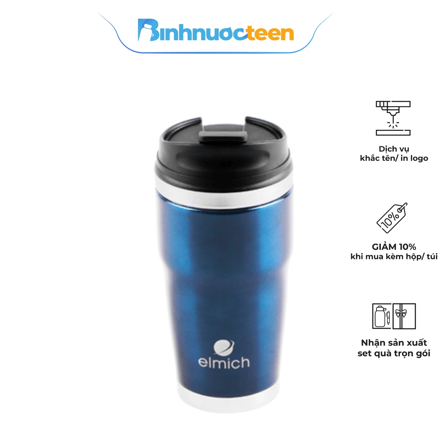 Ly Giữ Nhiệt Elmich 340ml EL-3684OL Inox 304