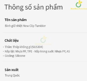 Ly Giữ Nhiệt Lock&Lock 540ml LHC4279 New Clip Tumbler 19