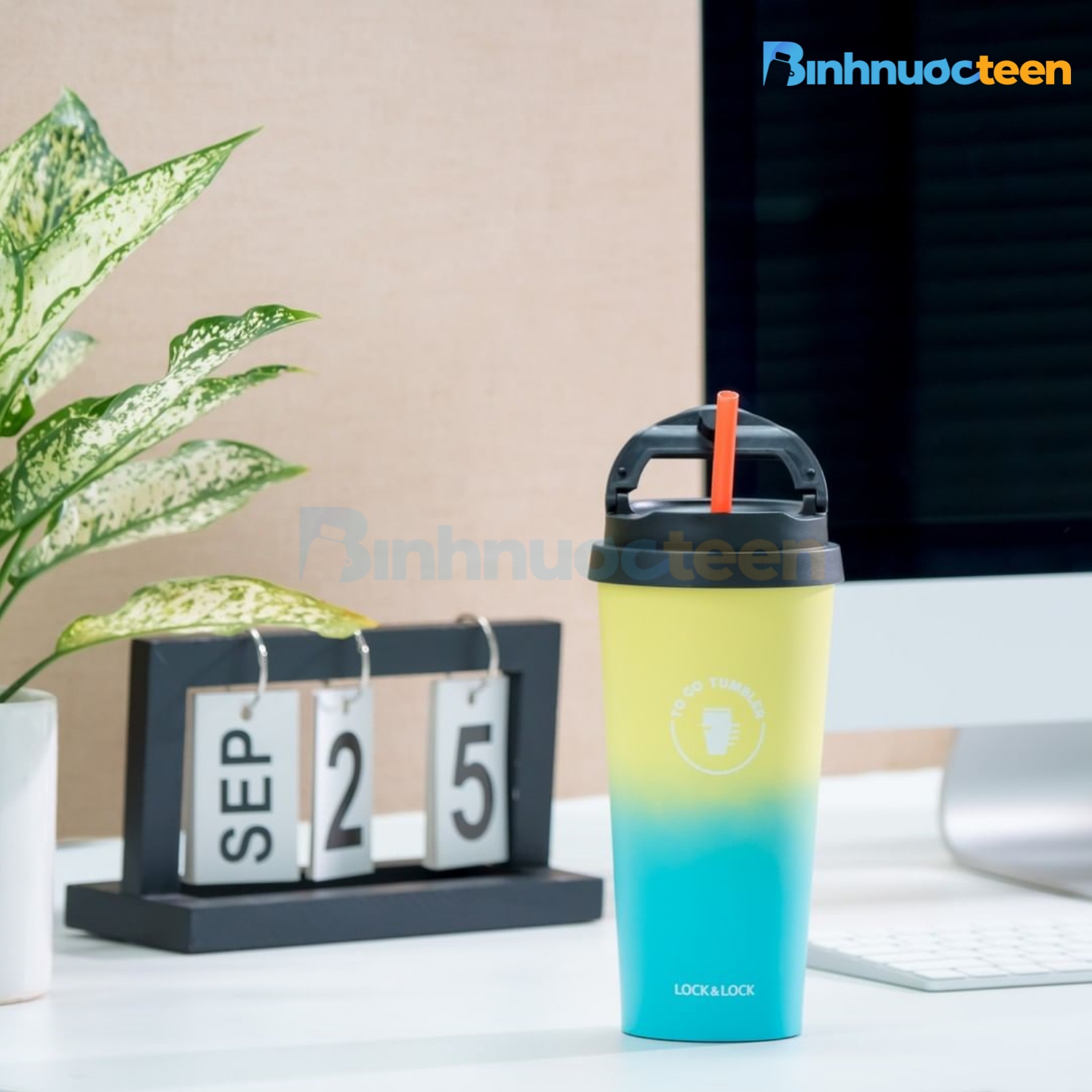 Ly Giữ Nhiệt LocknLock Clip Tumbler LHC4151 (540ml) Two-Tone mẫu mới - Binhnuocteen.com