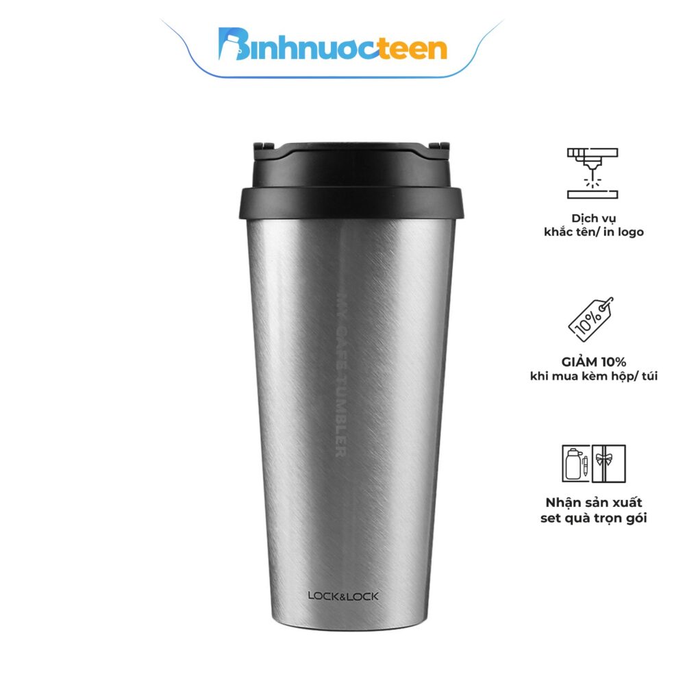 Ly Giữ Nhiệt Lock&Lock Clip Tumbler LHC4151SLV (540ml) - Bạc