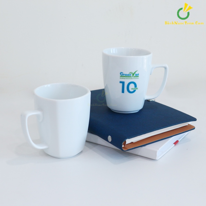 Ly Sứ Dáng Vuông Bát Tràng LS110 In Logo 2