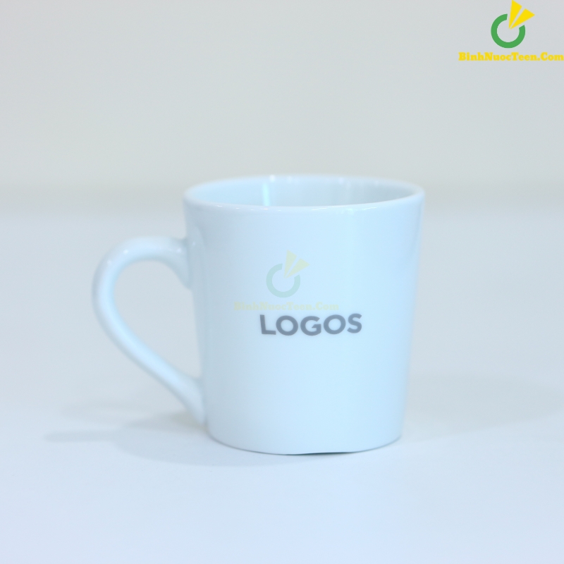 Ly Sứ Bát Tràng Trắng LS125 350ml In Logo Theo Yêu Cầu
