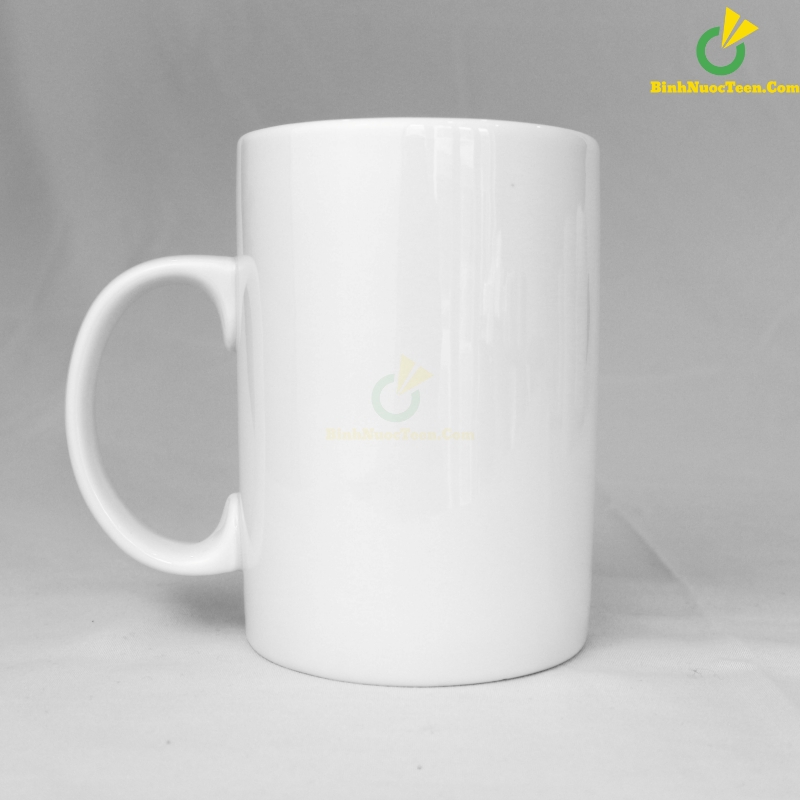 Ly Sứ Trắng Quai C Dáng Cao LS103 In Logo Theo Yêu Cầu