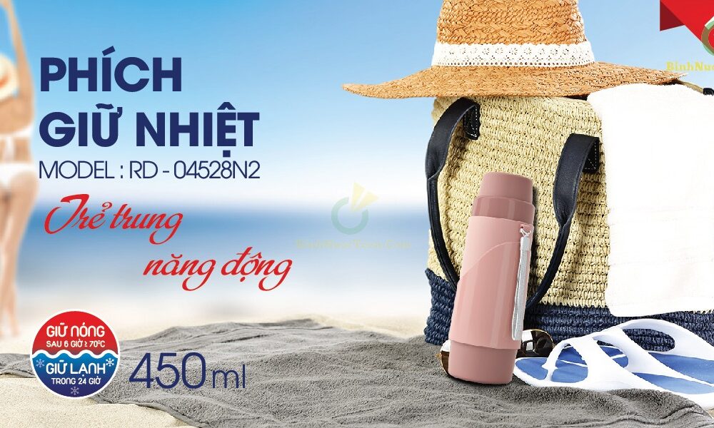 Bình giữ nhiệt Rạng Đông 04528 N2 in logo 4