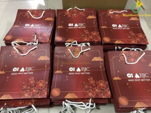Túi Giấy Đựng Hộp Quà Tặng Có Quai Xách In Logo TG05 11 13