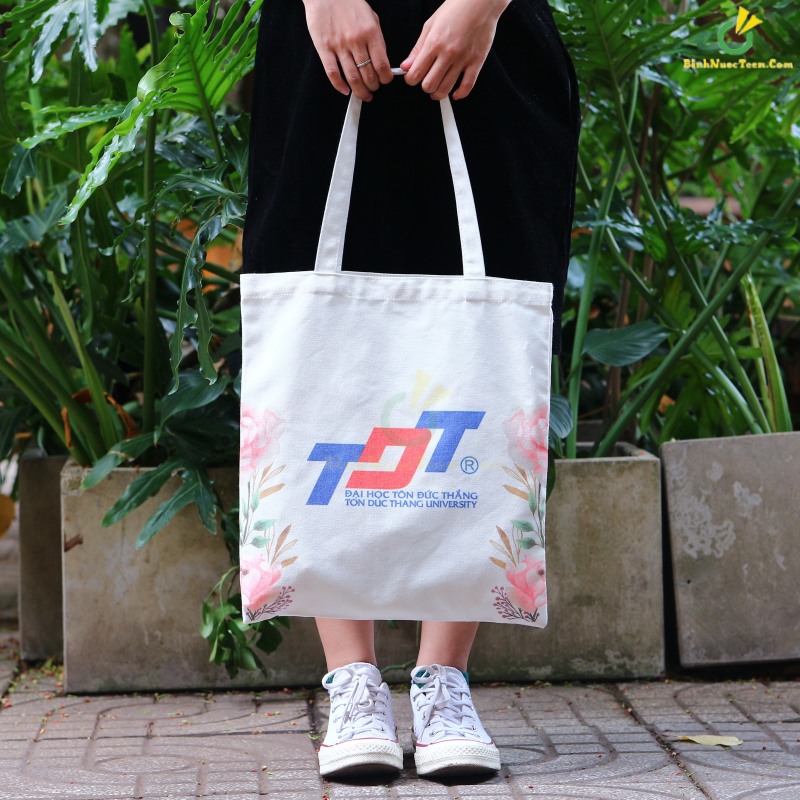 Túi Vải Canvas Có Quai Xách TVC01-1 In Logo 2