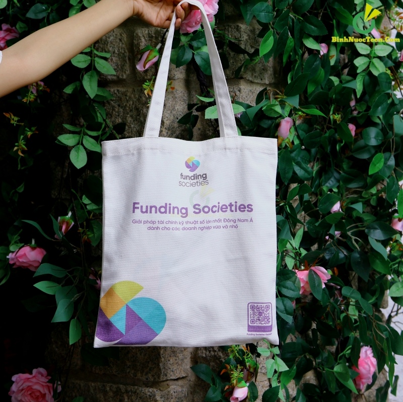 Túi Vải Canvas Có Quai Xách TVC01-8 In Logo Funding Societies 15