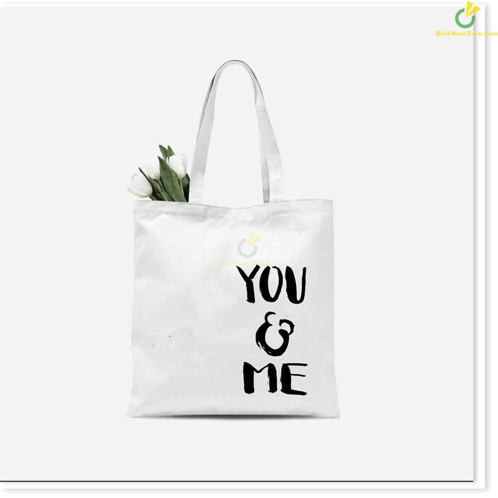 Túi Vải Canvas In Logo Có Quai Đeo Có Khoá Kéo 13