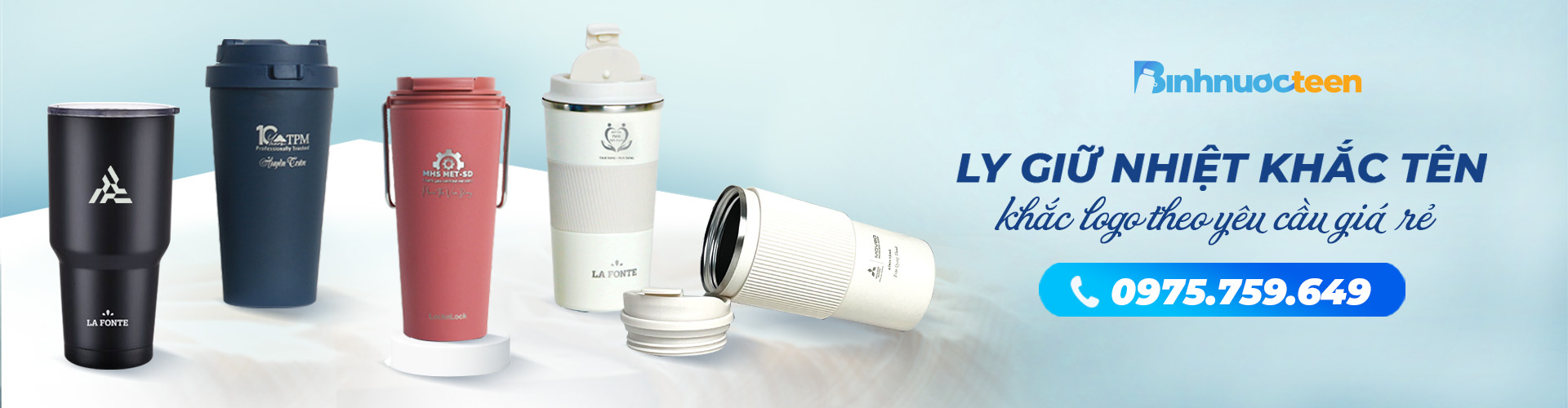 #1 Ly giữ nhiệt khắc tên, khắc logo theo yêu cầu, giá rẻ tại HCM