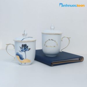 Ly sứ Minh Long in logo, quà tặng doanh nghiệp cao cấp