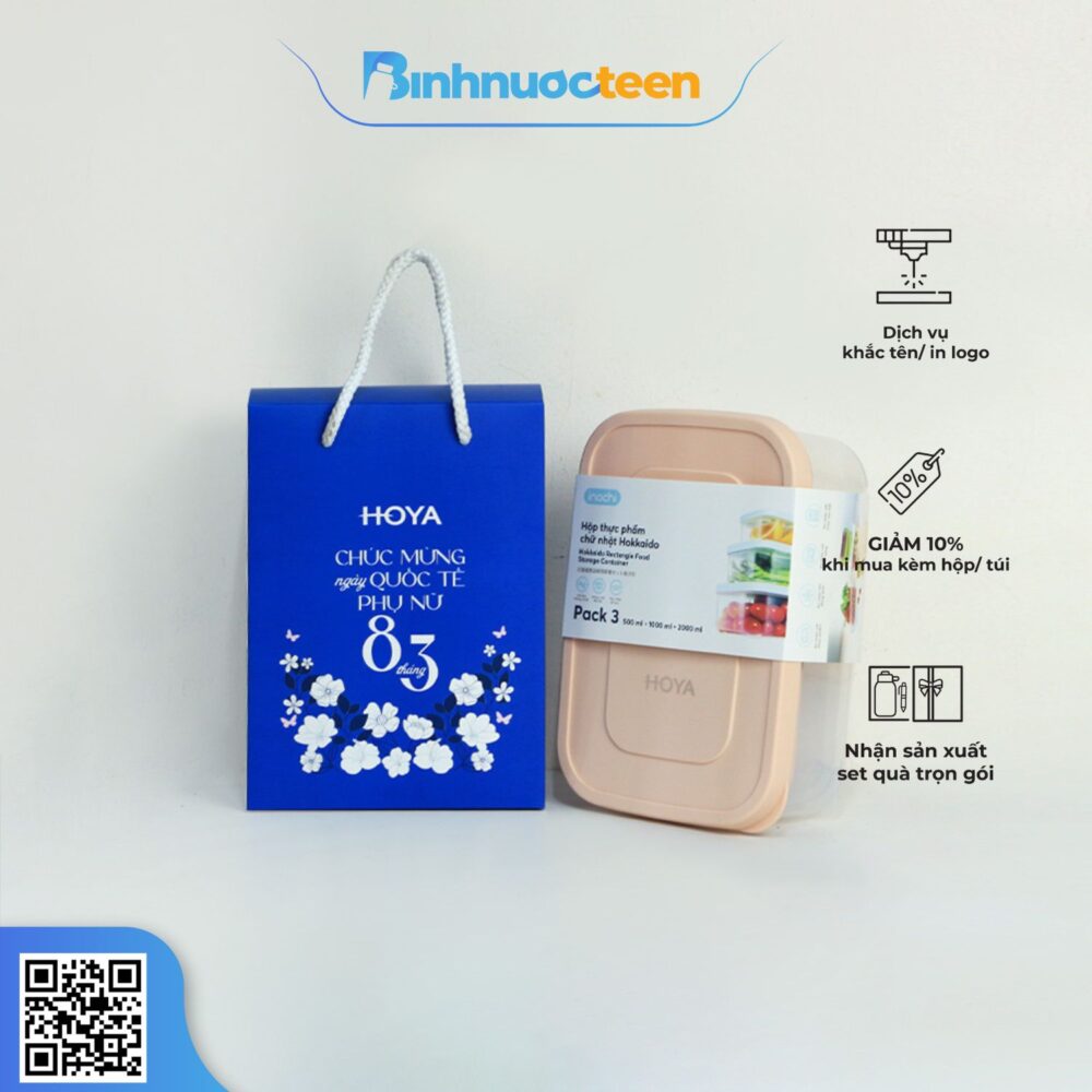 Set Hộp Nắp Cài đựng Hộp Nhựa HOYA SQT191