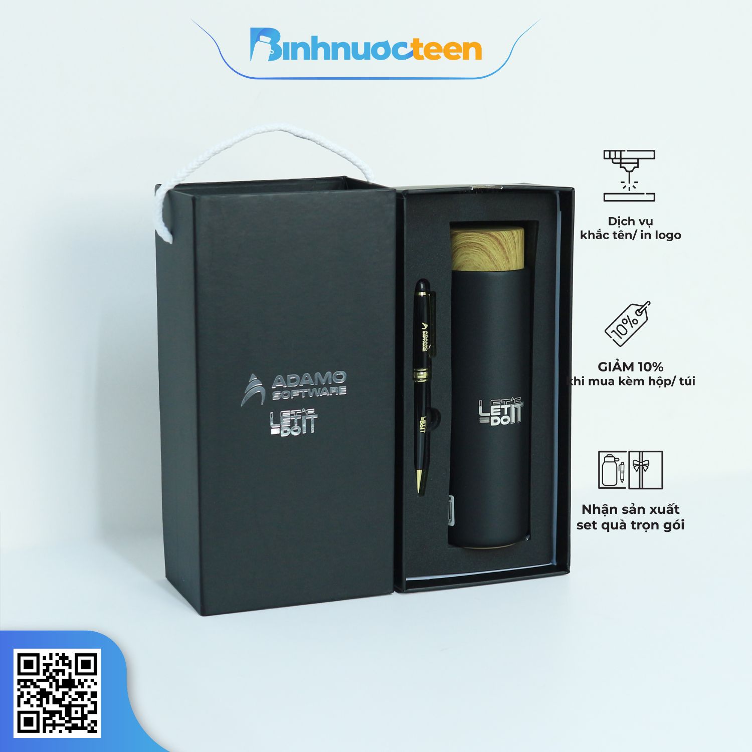 Set Quà Tặng Bút + Bình Giữ Nhiệt LocknLock SQT139