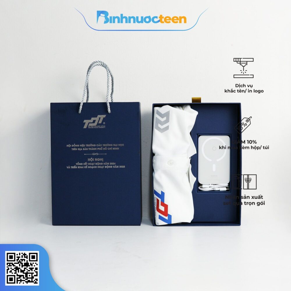 Set Quà Tặng Sạc Dự Phòng + Áo Tôn Đức Thắng SQT188