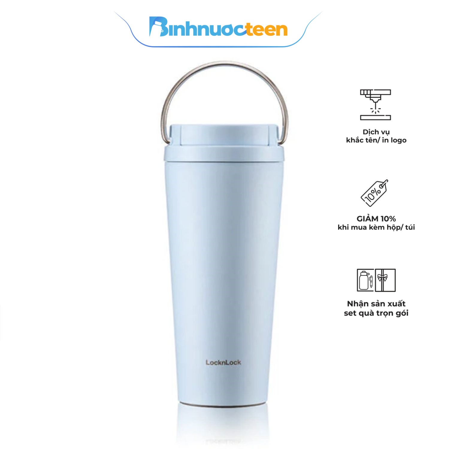 Ly giữ nhiệt LocknLock Bucket One Touch 550ml LHC3345