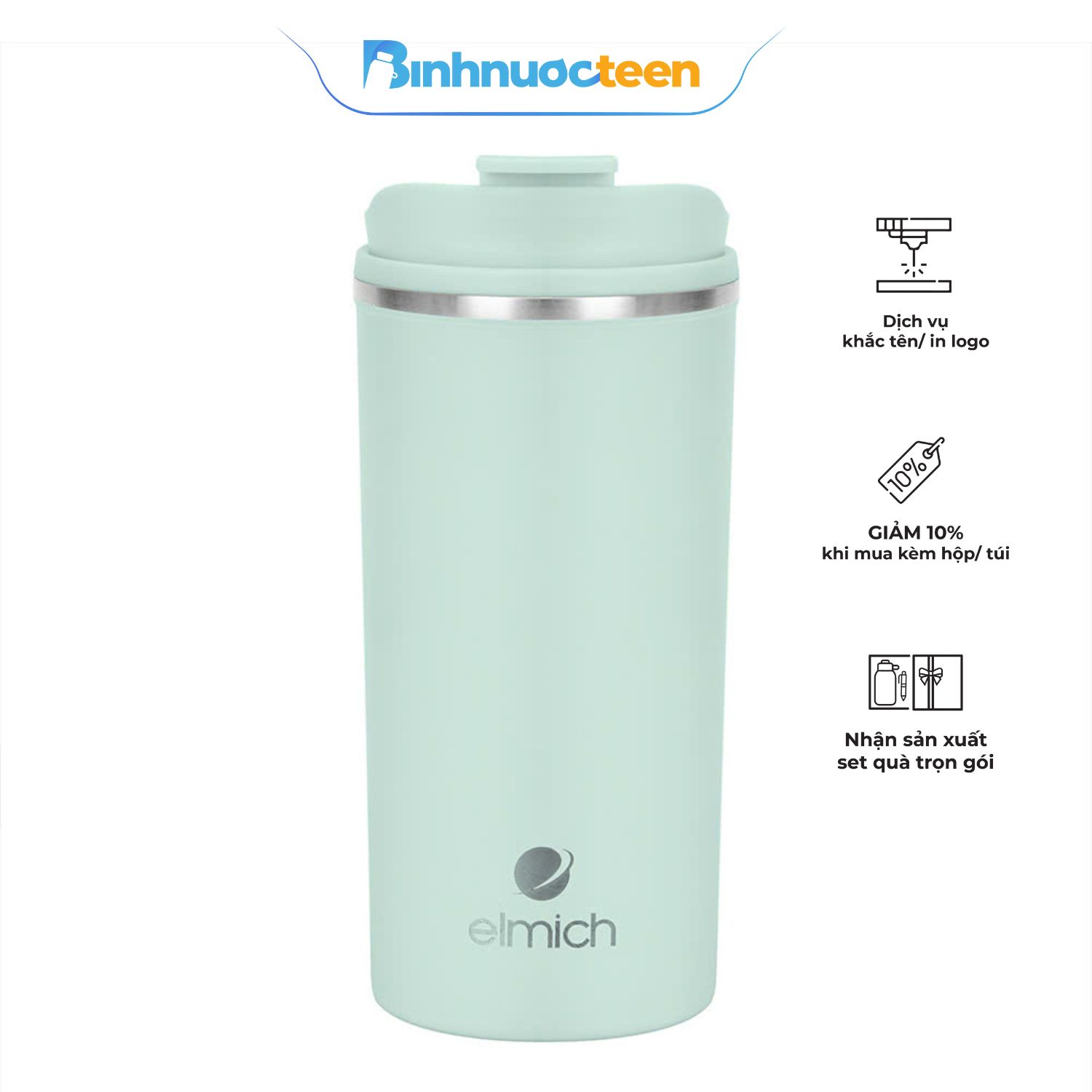Cốc giữ nhiệt inox 304 Elmich EDA1048 dung tích 480ml -Binhnuocteen.com