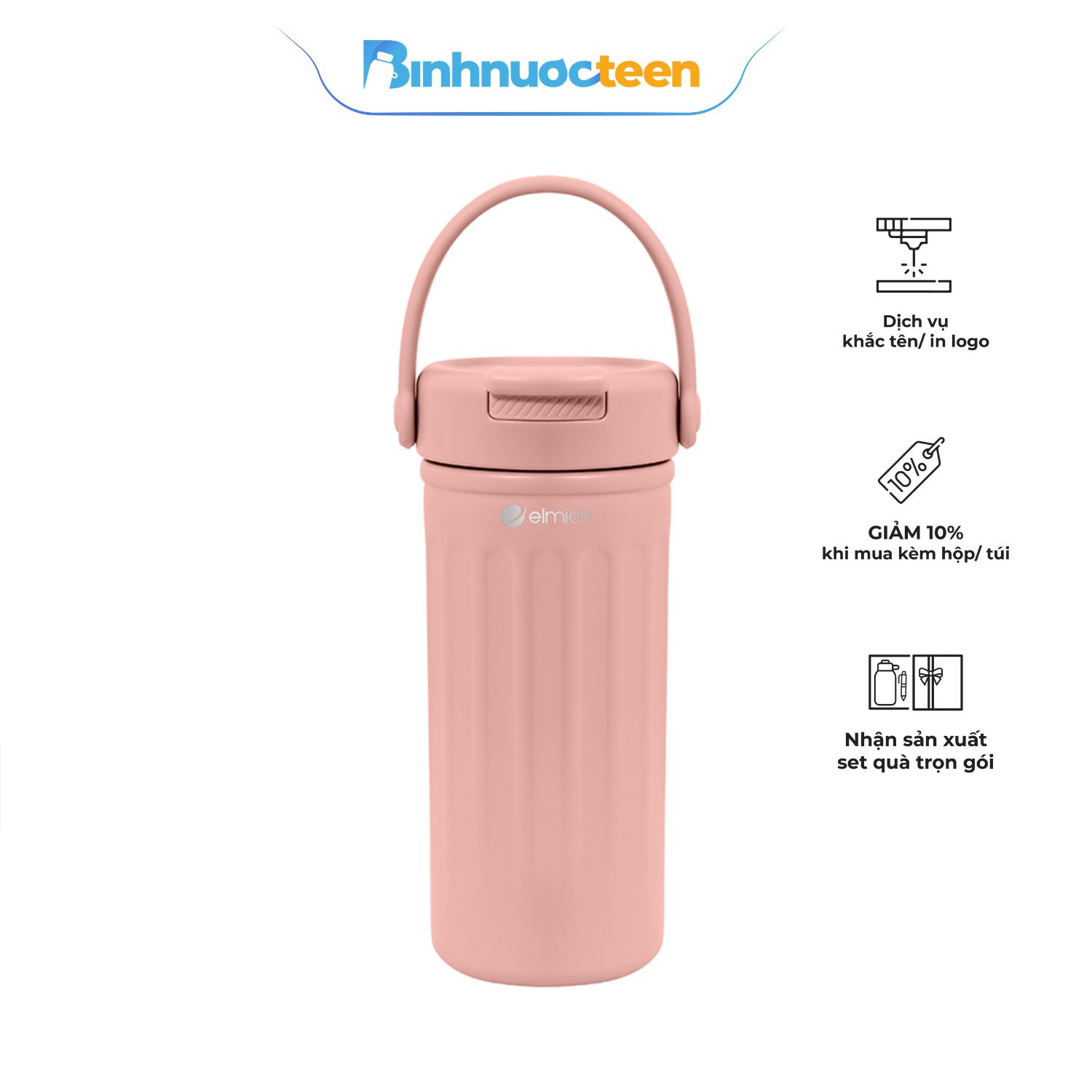 Cốc giữ nhiệt inox 304 Elmich EL0918 dung tích 500ml - Binhnuocteen.com