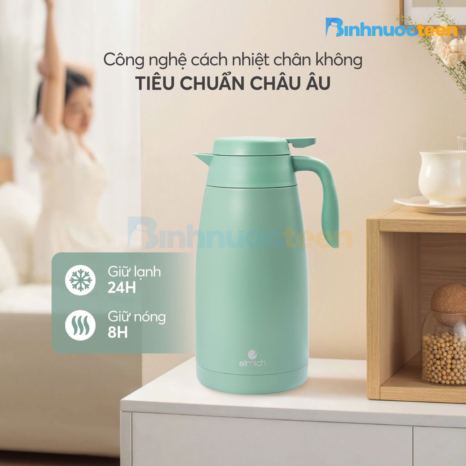 Bình giữ nhiệt inox 304 Elmich EL1291WG dung tích 1.6L - Binhnuocteen.com